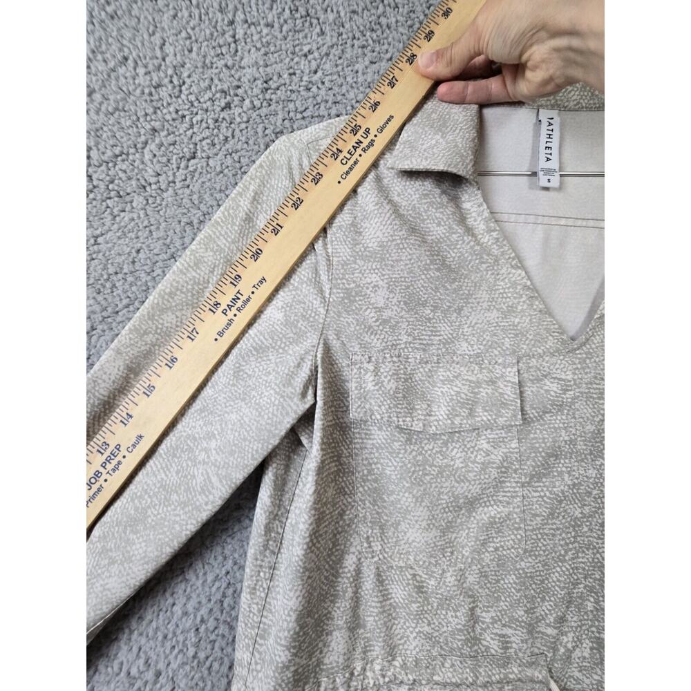 Athleta Long Sleeve Mini Lightweight Snake Print Zuma Shirt Dress Viper Gray S - Picture 8 of 8